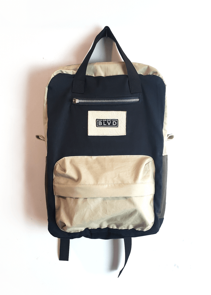 Backpack - Navy, & Taupe