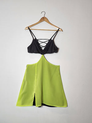 Bralette Mini Dress: Lime