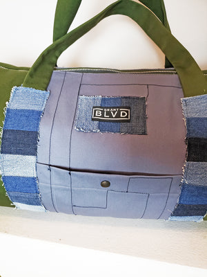 Colorblock Duffle Bag: Olive