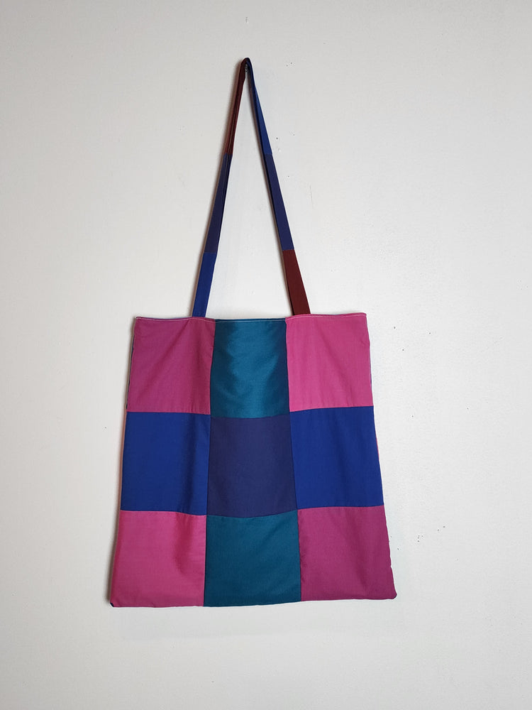 Plum Colorblocked Tote Bag