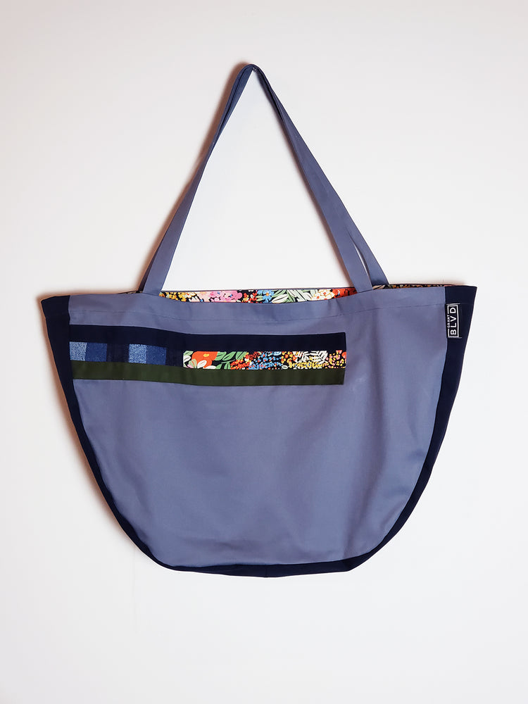 
            
                Load image into Gallery viewer, Large Bag: Gray &amp;amp; Blue
            
        