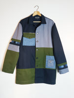 Colorblock Jacket: Gray, Navy & Green